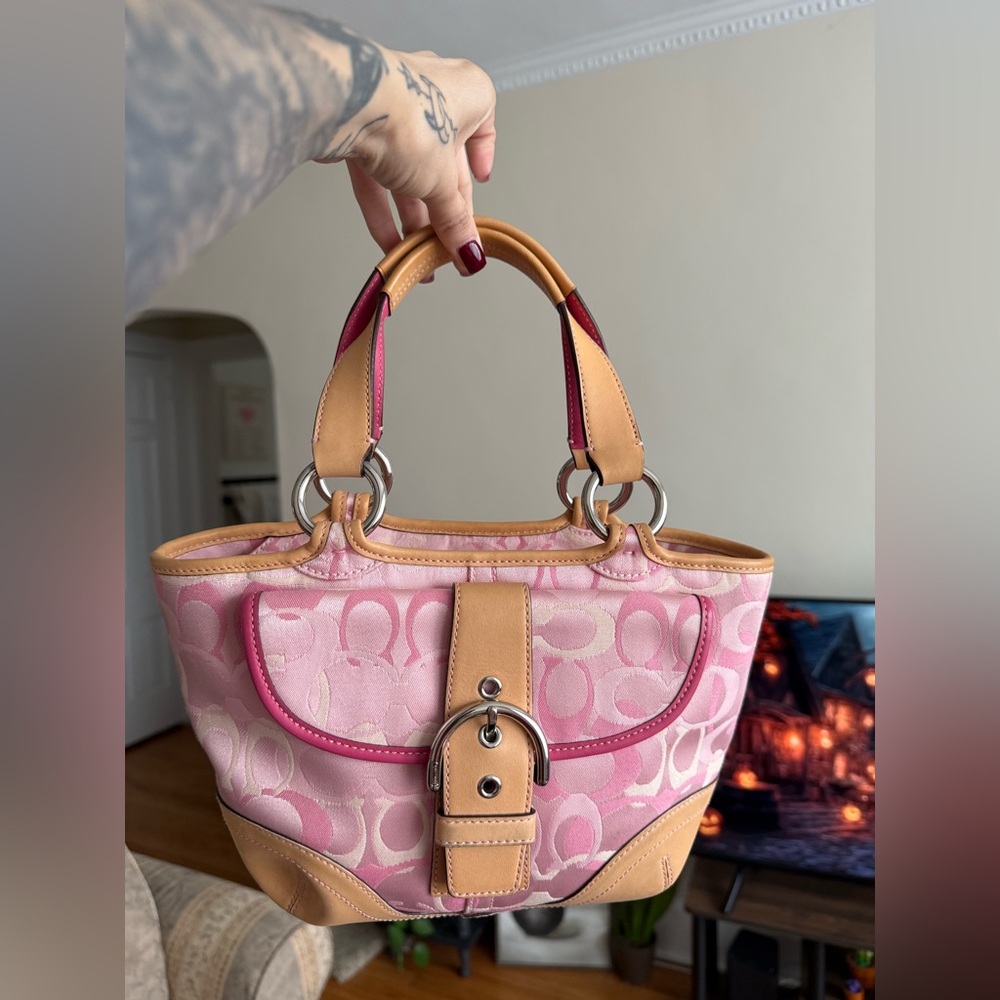** SOLD ** Coach Pink Optic Tote